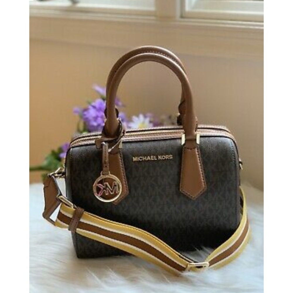 Michael Kors Hayes Duffle Satchel Crossbody Bag